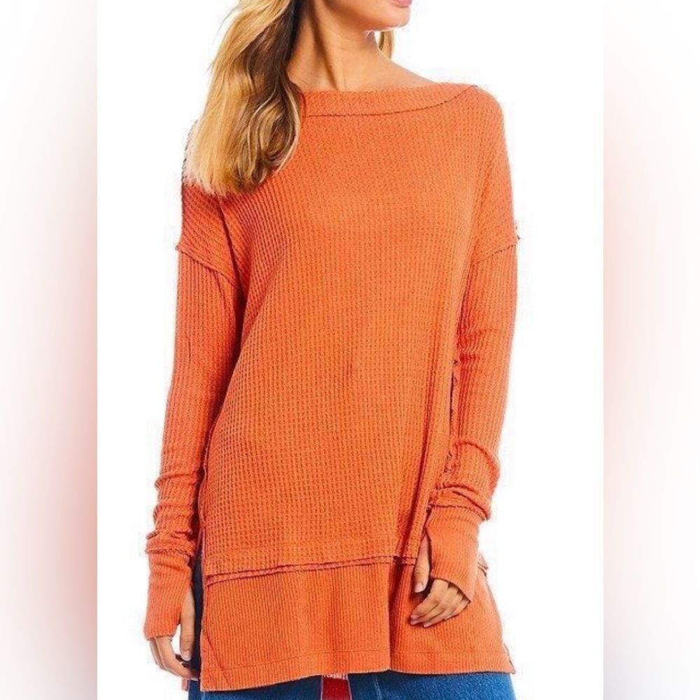 FREE PEOPLE North Shore Thermal Tunic Color: Coral Light Size XS